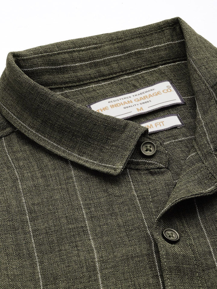 The Indian Garage Co Slim Fit Striped Casual Shirt