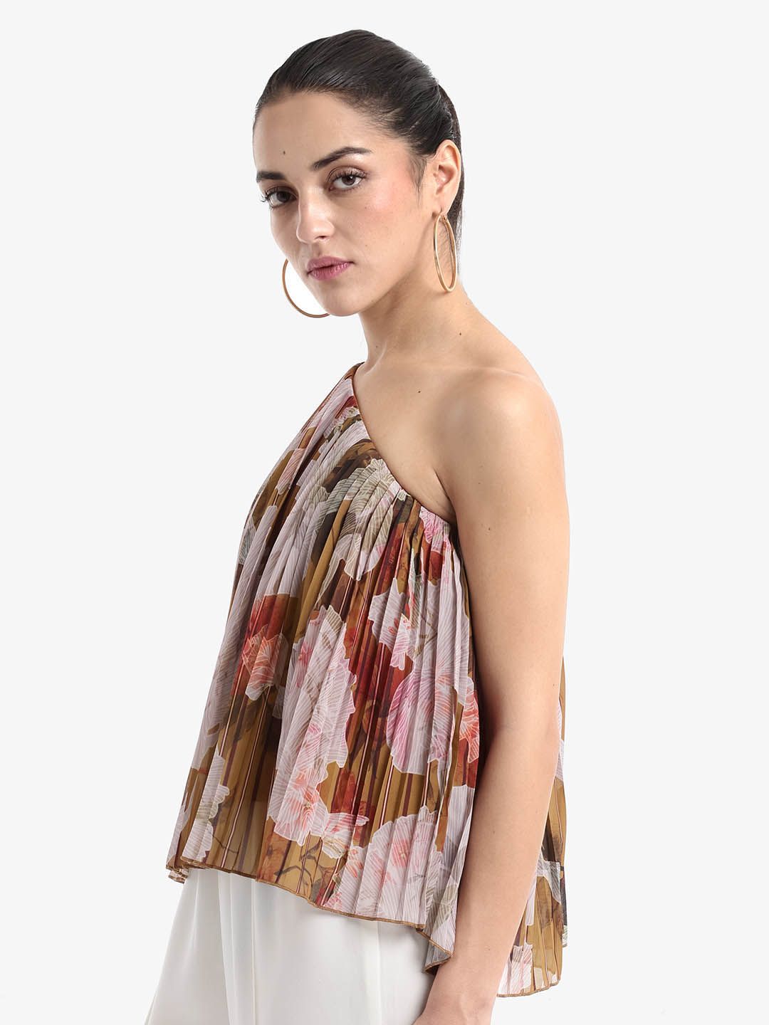 RAREISM Women Floral Printed Sleeveless A-line Top