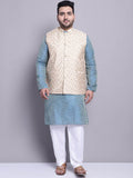 SOJANYA PLUS Plus Size Woven Design Kurta with Pyjamas & Nehru Jacket