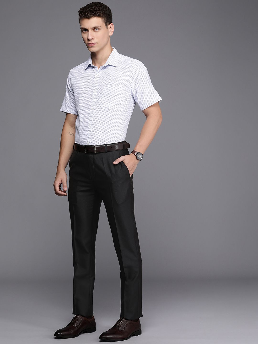 Raymond Men Mid-Rise Slim Fit Formal Trousers