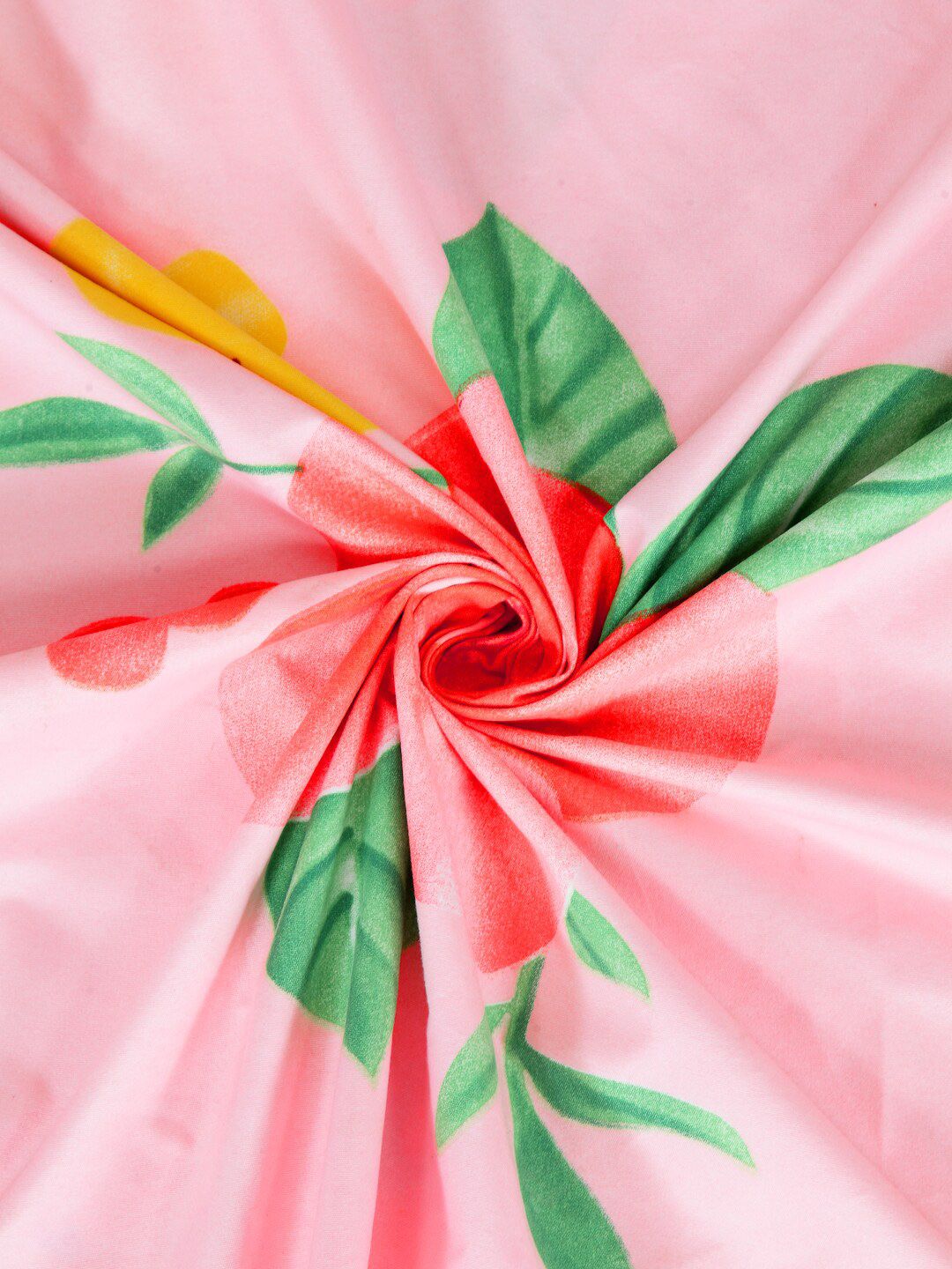 KLOTTHE Floral Pink Polycotton 210 TC Single Cadar Halus dengan Sarung Bantal-89 x 59 inci
