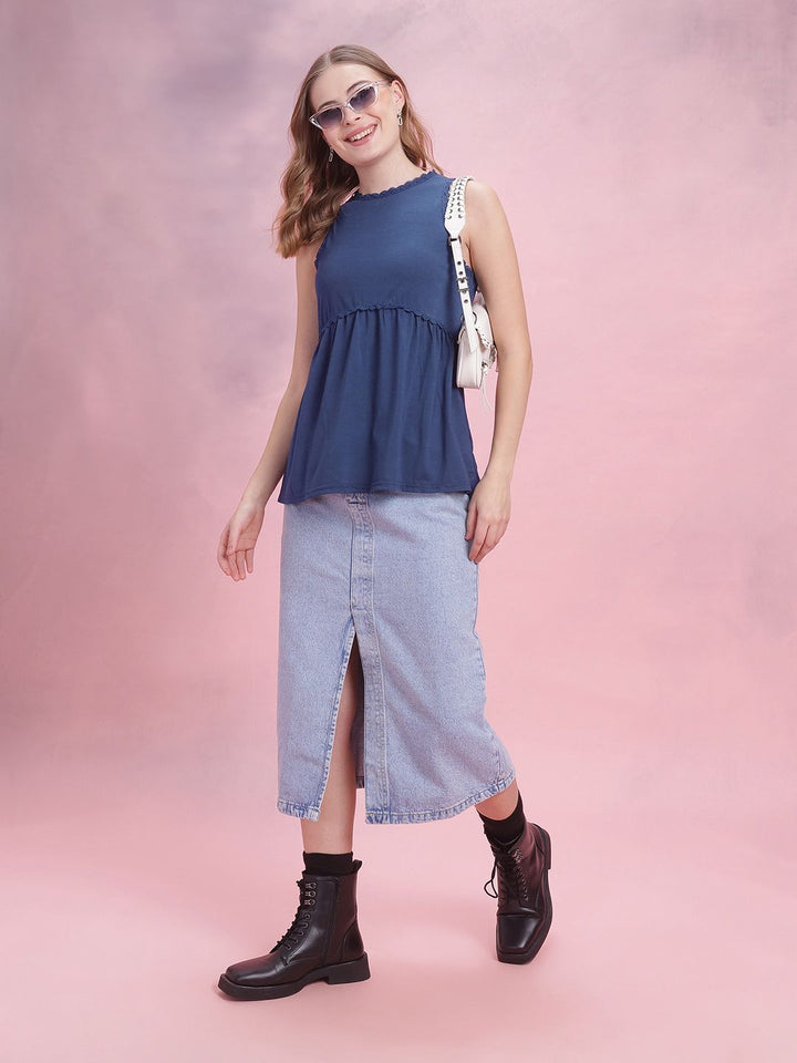 DressBerry Lace Inserts Detail A-Line Top