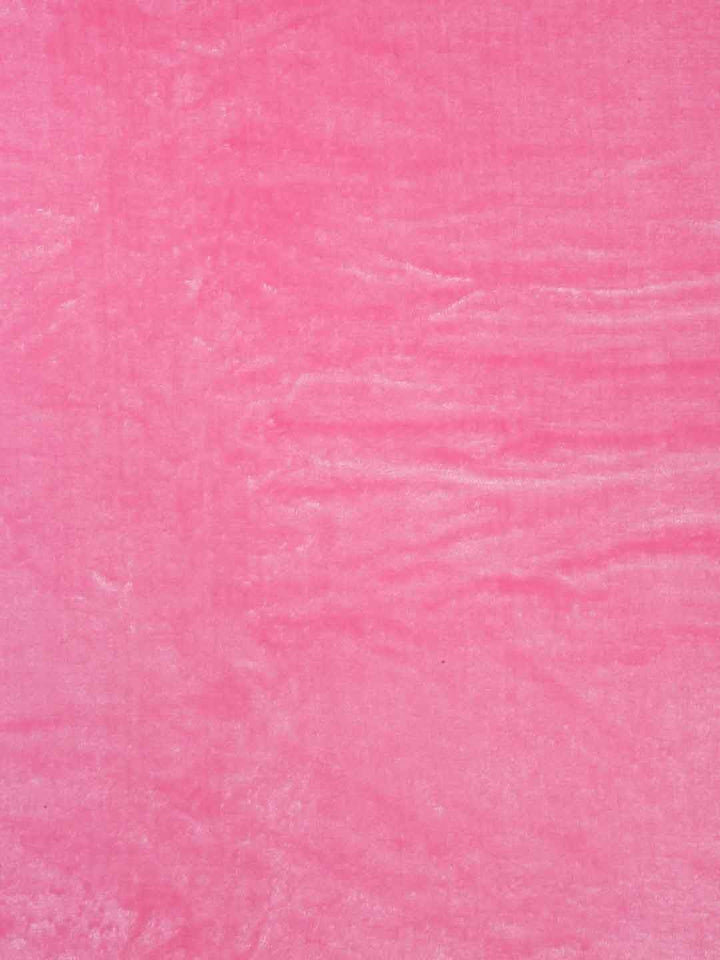 KLOTTHE Pink Woolen 300 TC Fitted Single Bedsheet With Pillow Cover