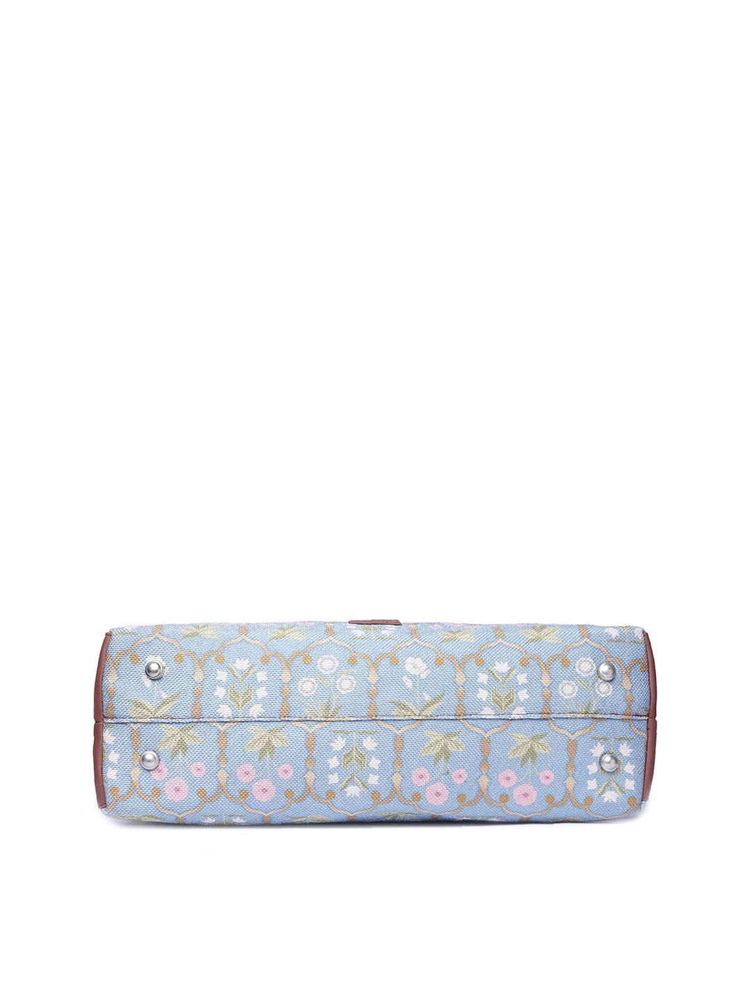 ZOUK Printed Structured Jute Laptop Shoulder Bag