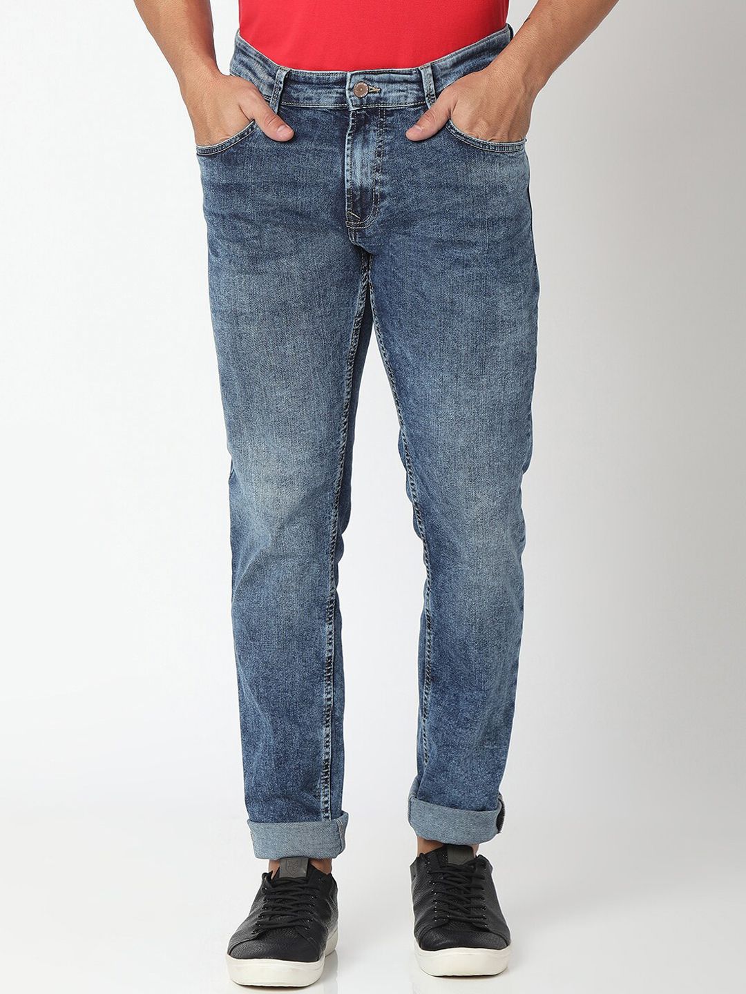 SPYKAR Men Blue Relaxed Fit Low-Rise Light Fade Jeans