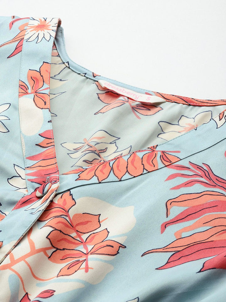 DressBerry Printed Smocked Detailing A-Line Dress