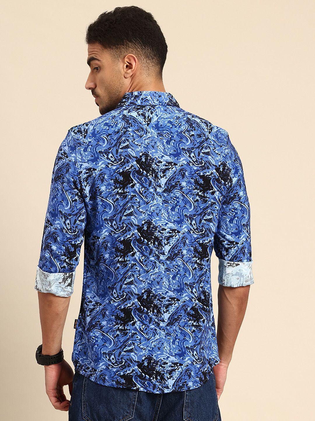 Being Human Printed Slim Fit Casual Shirt