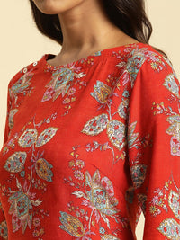 W Floral Printed Kurta with Trousers