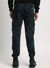 THE BEAR HOUSE Men Camouflage Printed Mid-Rise Regular Fit Cargos Trousers
