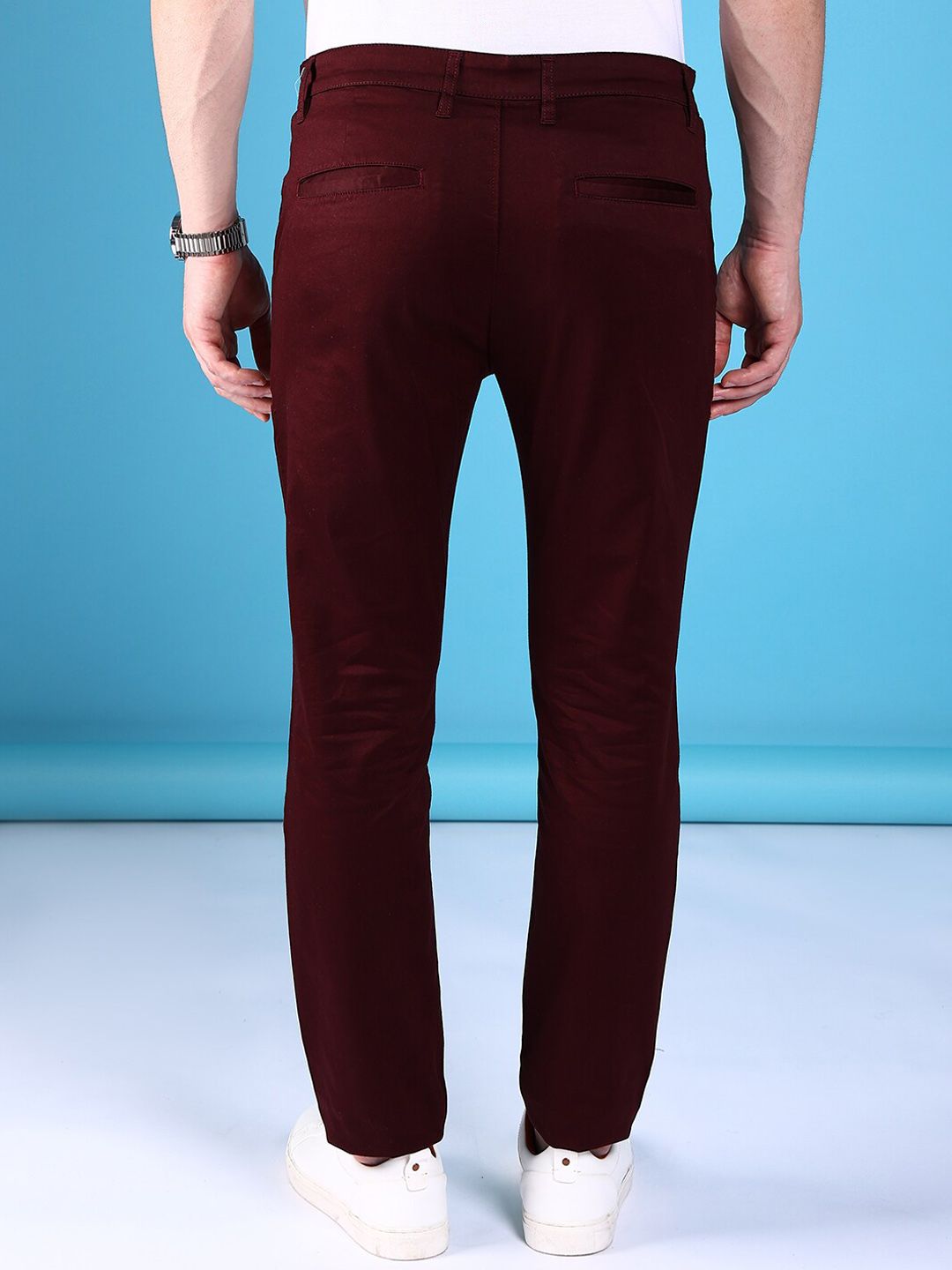The Indian Garage Co Men Slim Fit Mid-Rise Trousers