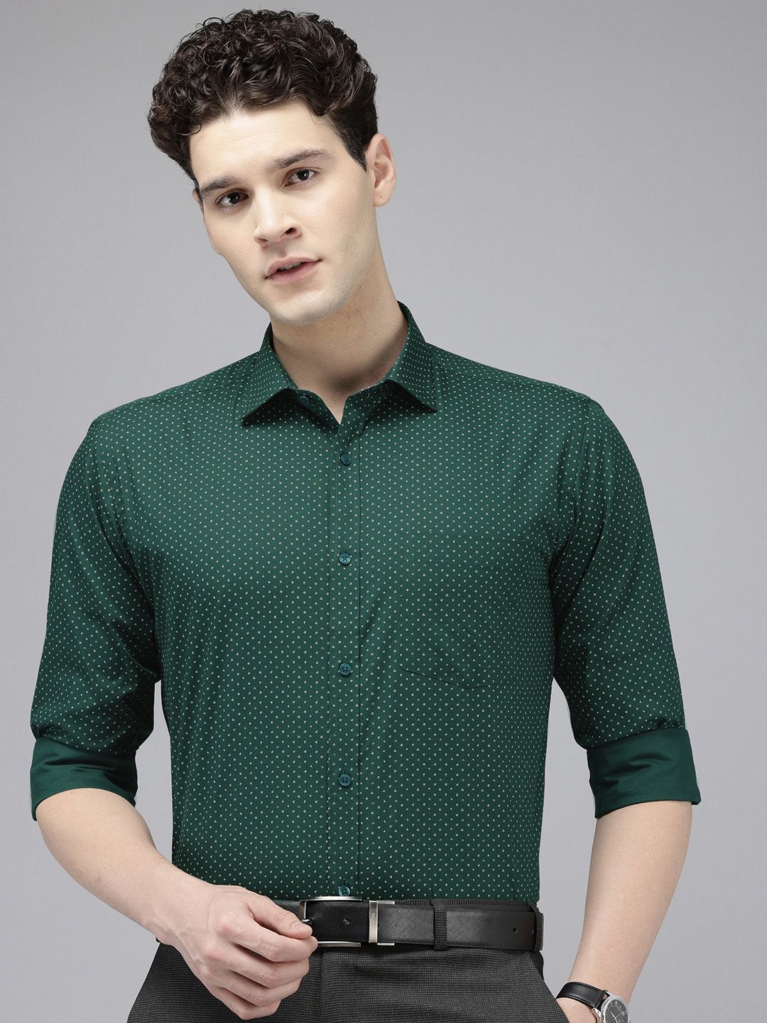 Park Avenue Pure Cotton Slim Fit Printed Formal Shirt
