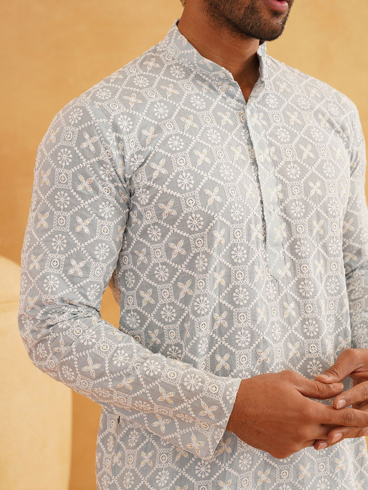 SOJANYA Embroidered Pure Cotton Kurta with Pyjama Set