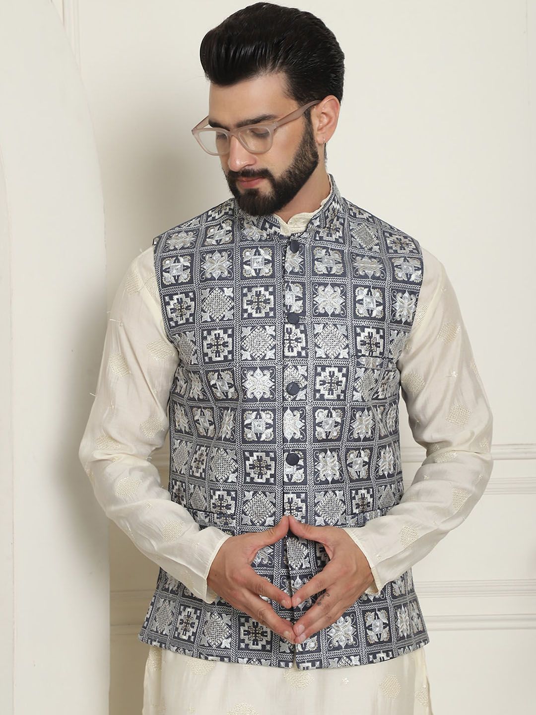 SOJANYA Jaket Nehru Sulam Lelaki
