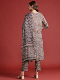Anouk Ethnic Motif Print Kurta with Trousers & Dupatta