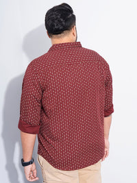 The Indian Garage Co Plus Size Micro Ditsy Printed Cotton Casual Shirt