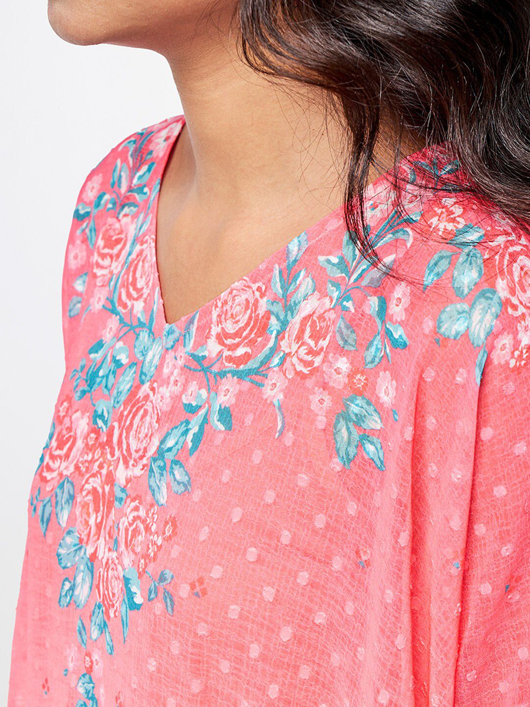 Global Desi V-Neck Printed Dress