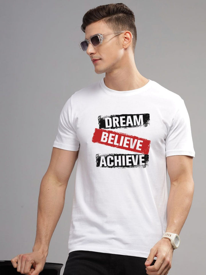 ADRO Men Typography Printed Applique T-shirt