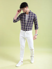 The Indian Garage Co Men Regular Fit Checked Casual Shirt