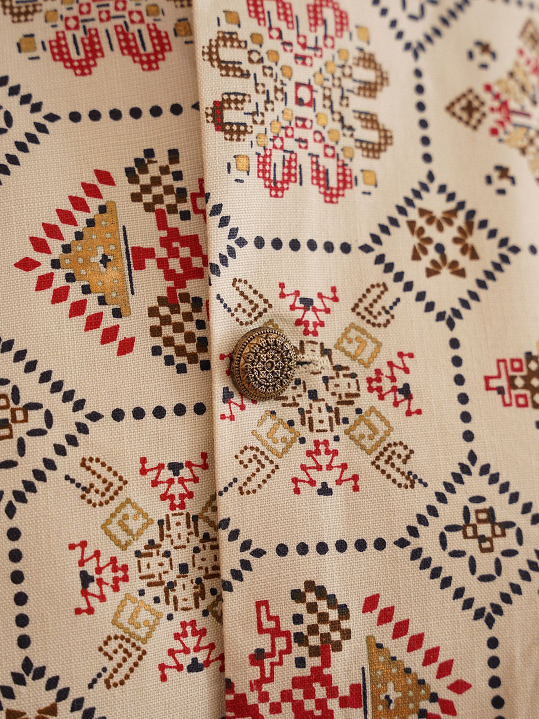 SOJANYA Kurta Bercetak Motif Etnik Lelaki Dengan Piyama & Jaket Nehru