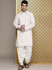 House of Pataudi Checked Regular Jashn Kurta with Pathani Salwar