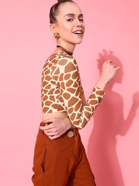 STREET 9 Rust Printed One Shoulder Top