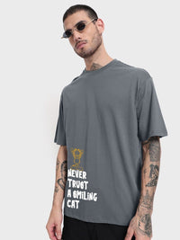 Bewakoof Garfield Graphic Printed Drop Shoulder Sleeves Cotton Oversized T-shirt