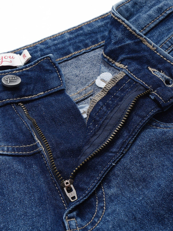 all about you Women Mom Fit High-Rise Heavy Fade Stretchable Jeans