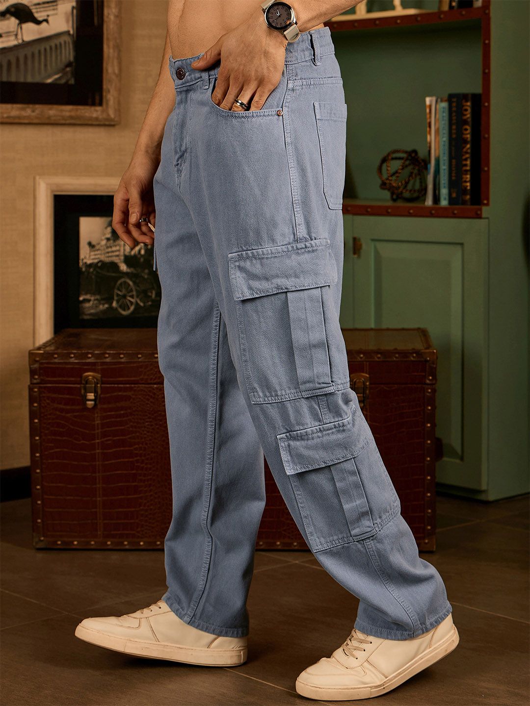 DENNISON Korean Baggy Fit Cargo Jeans