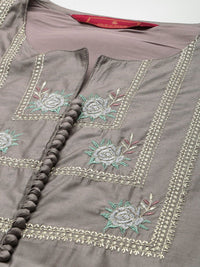 House of Pataudi Yoke Design Thread Work Jashn Kurta and Palazzos with Dupatta