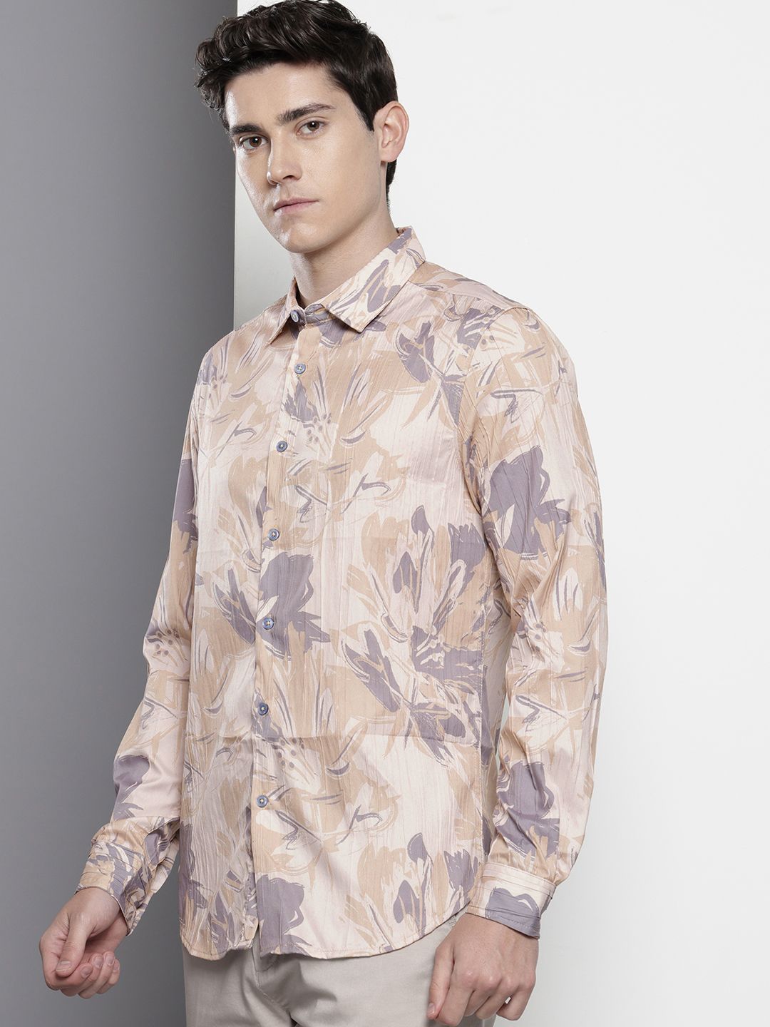 The Indian Garage Co Slim Fit Abstract Printed Casual Shirt