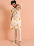 KISAH Men Printed Regular Kurta with Trousers Set