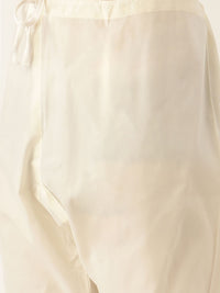 SOJANYA Men Mustard Yellow & White Woven Design Kurta with Pyjamas & Nehru Jacket