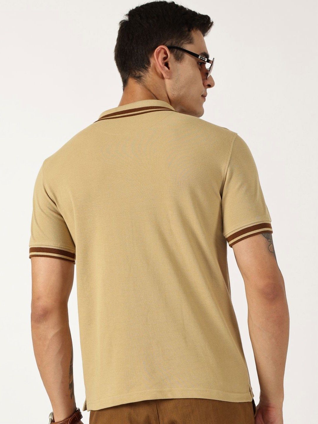 Thomas Scott Men Solid Polo Collar Cotton T-shirt