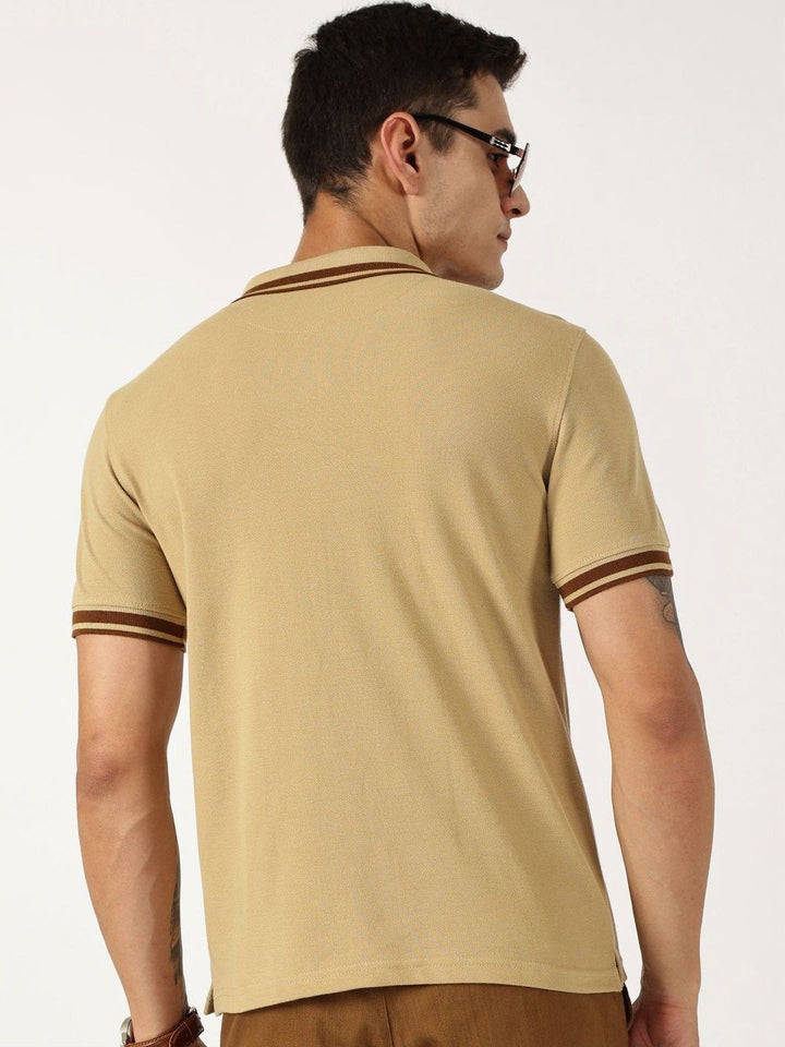 Thomas Scott Men Solid Polo Collar Cotton T-shirt