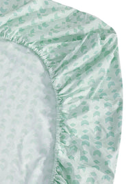 KLOTTHE Green & White Geometric Printed 300 TC Dilengkapi Cadar Bujang Dengan Sarung Bantal