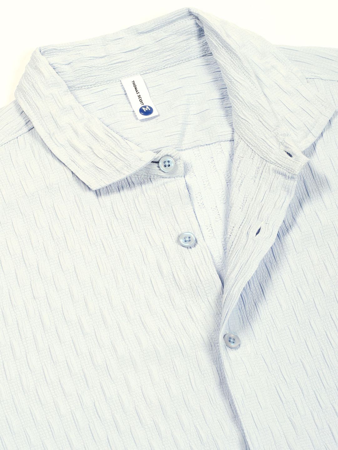 Thomas Scott Men Premium Spread Collar Textured Casual Shirt