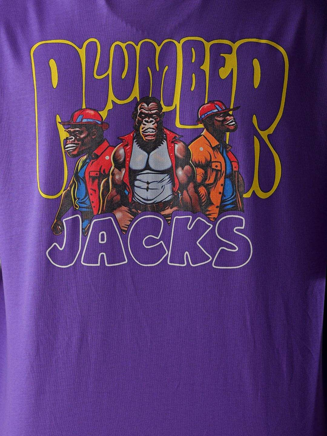 The Indian Garage Co Men Back Printed Oversized Round Neck T-shirt