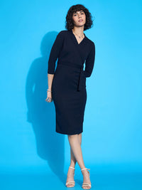 SASSAFRAS worklyf V-Neck Wrap Dress