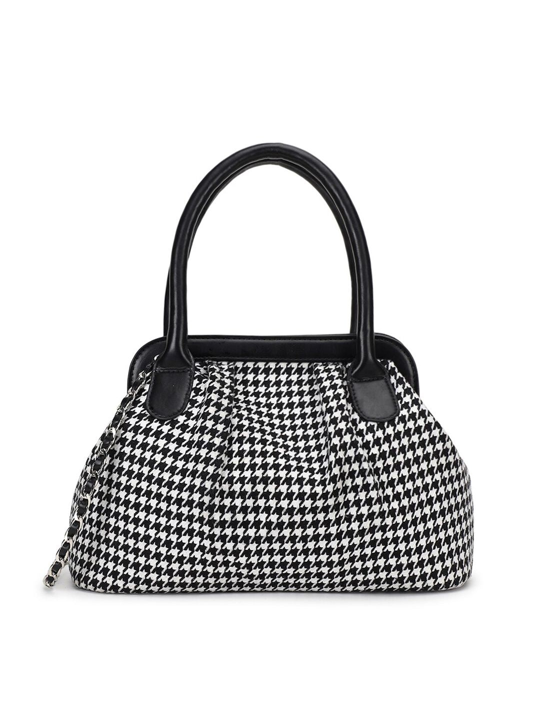 Berrylush Checked Structured Handheld Bag
