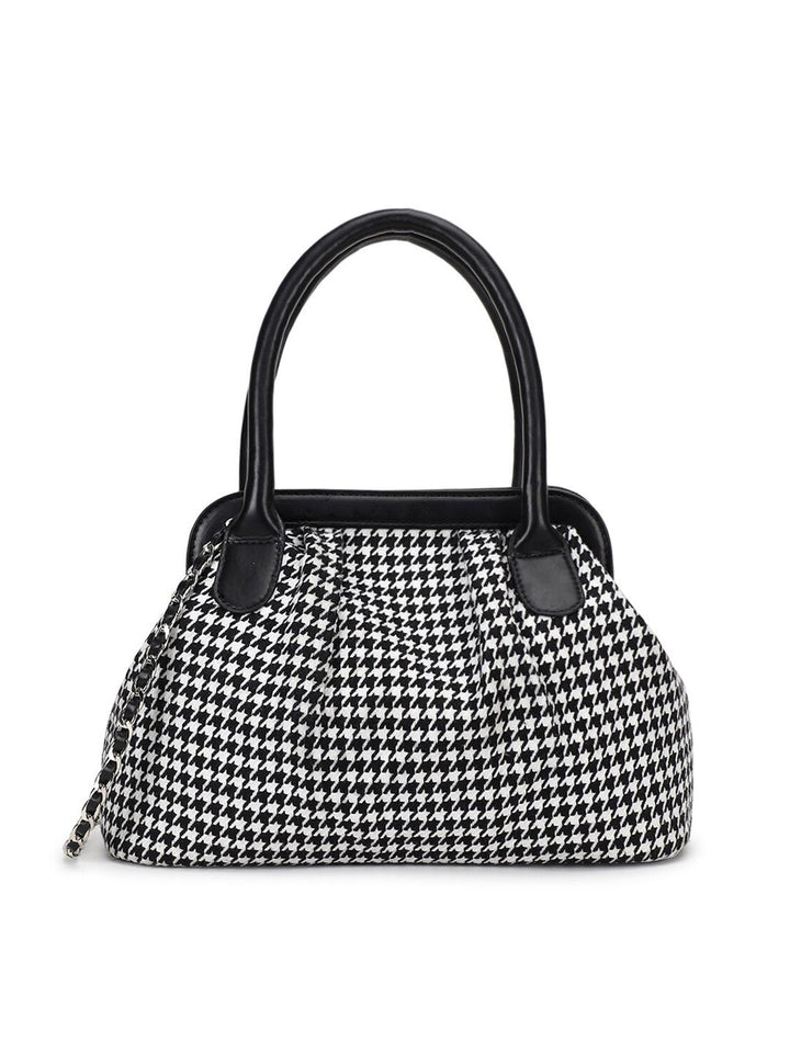 Berrylush Checked Structured Handheld Bag