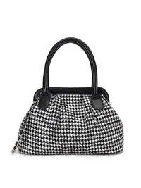 Berrylush Checked Structured Handheld Bag