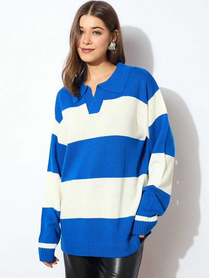 Wanita sassafras bergaris pullover