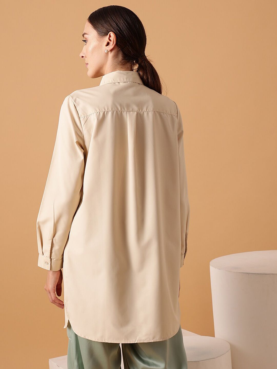 STREET 9 Beige Comfort Pure Cotton Casual Shirt