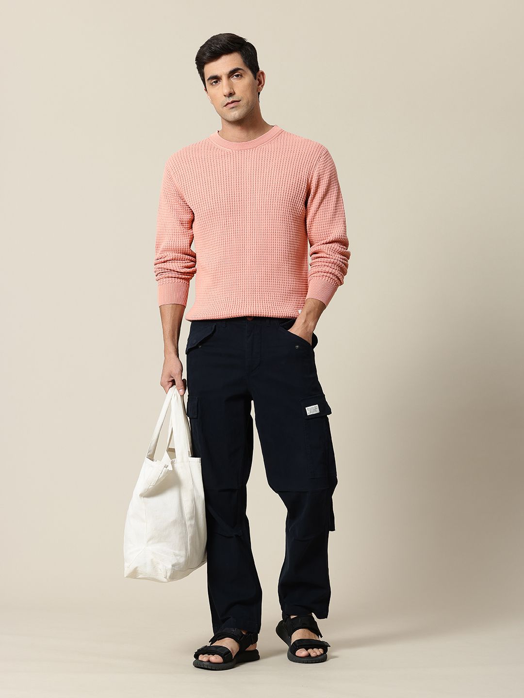 Mr Bowerbird Pure Cotton Self-Design Pullover Sweater