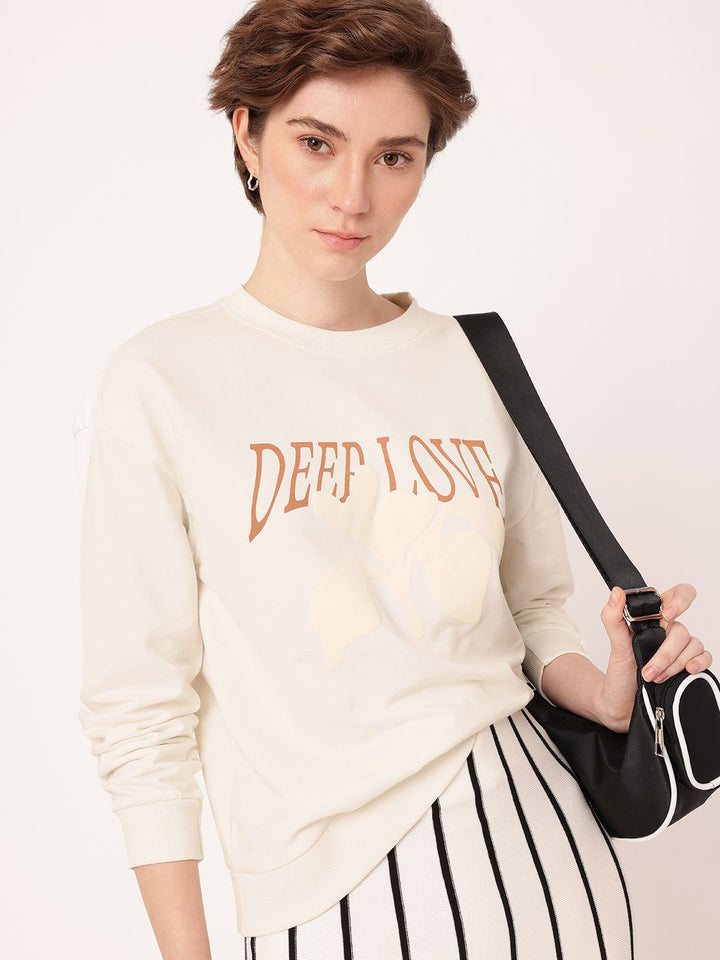 DressBerry Printed Cotton Terry Relaxed Fit Sweatshirt