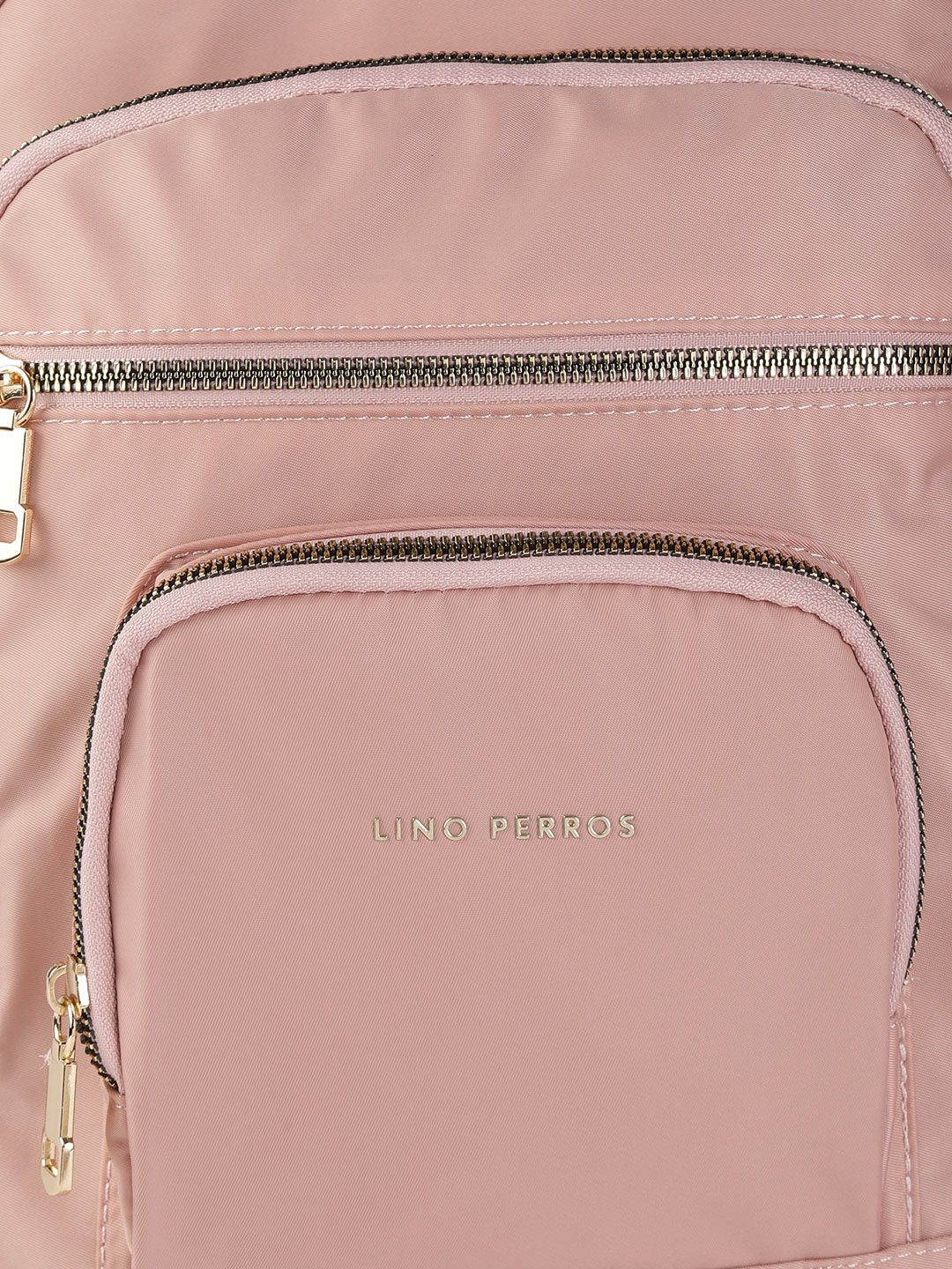 Lino Perros Women Peach-Coloured Solid Backpack