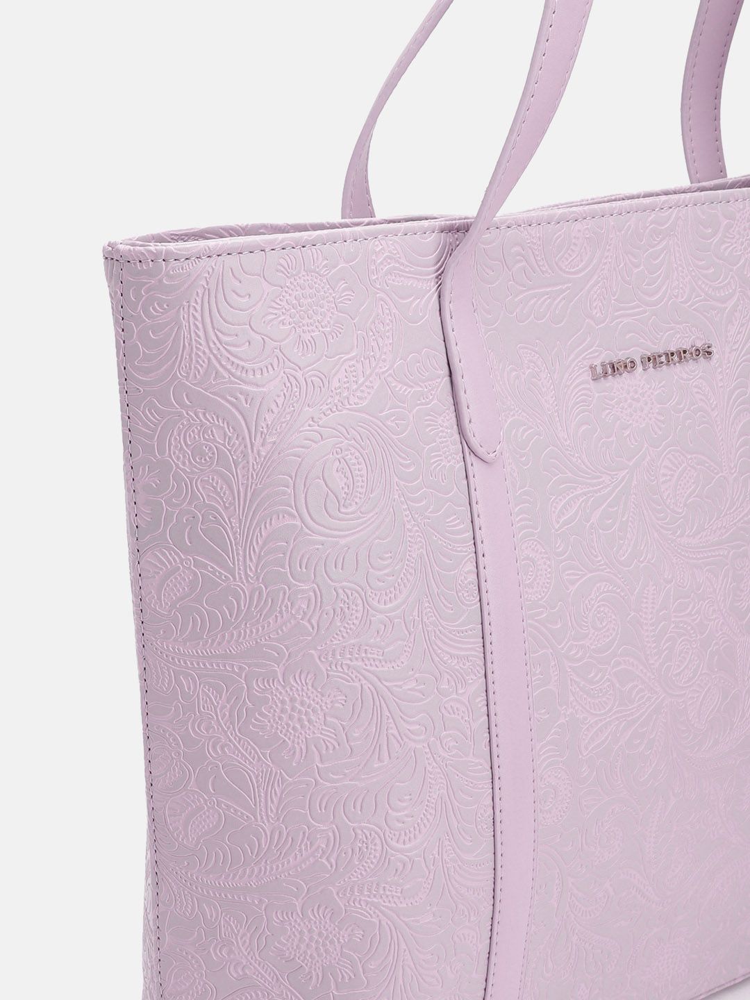 Lino Perros Floral Textured Structured Shoulder Bag with Laptop Compartment