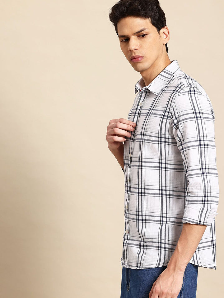 Being Human Men Slim Fit Pure Cotton Checked Casual Shirt