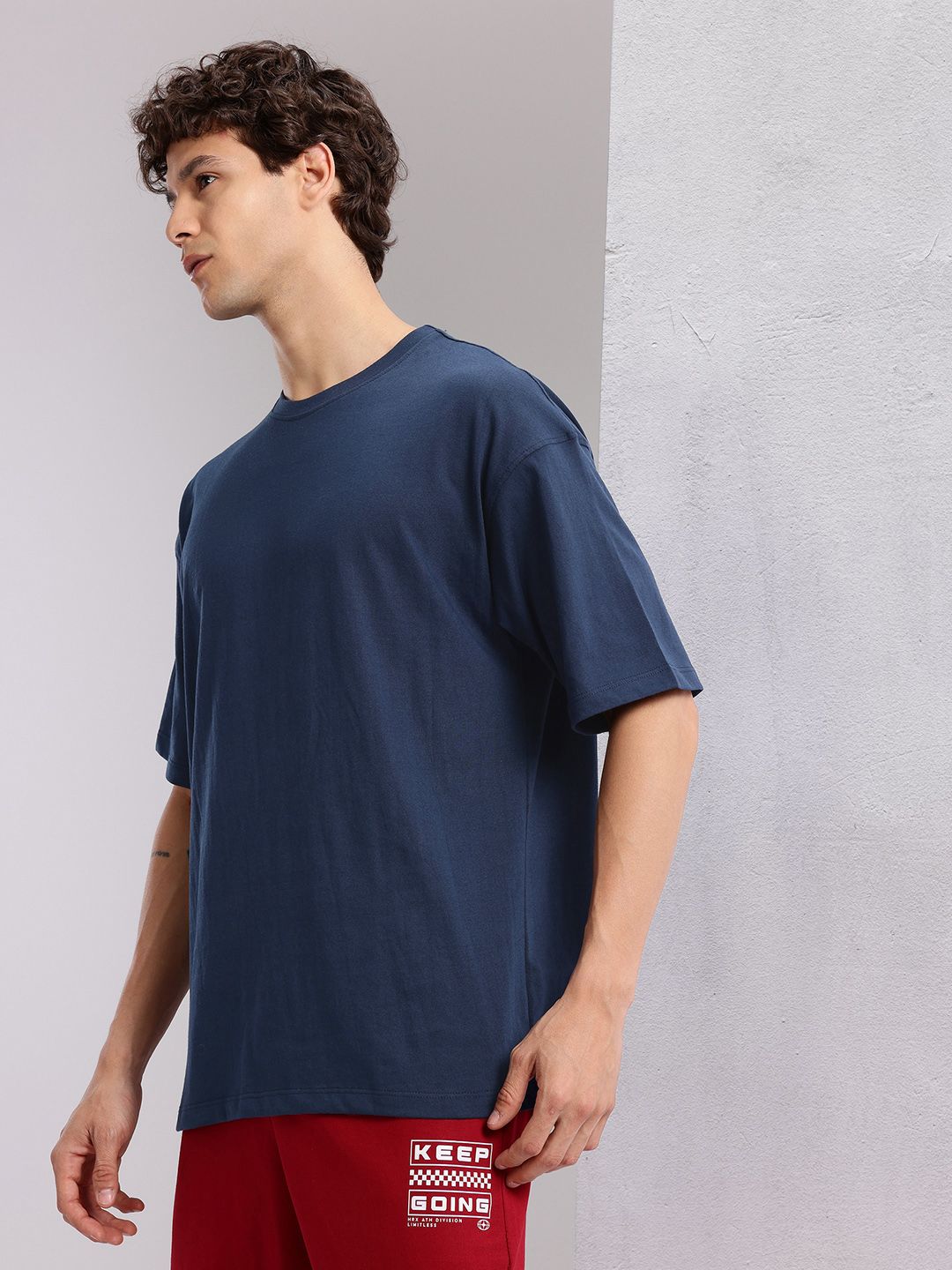 HRX by Hrithik Roshan Graphic Print Drop-Shoulder Sleeves T-shirt