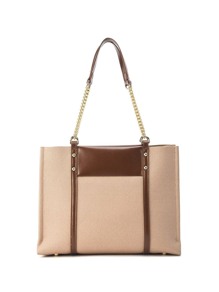 Lino Perros Colourblocked Oversized Bucket Tote Bag with Applique
